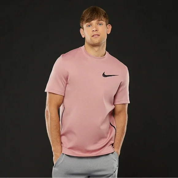 Nike Therma Flex Showtime Crew Mens Shirt Medium Pink Hyper Utility Dri Fit EUC - Picture 2 of 12